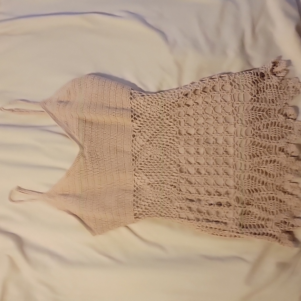 MKM cream lace tank top